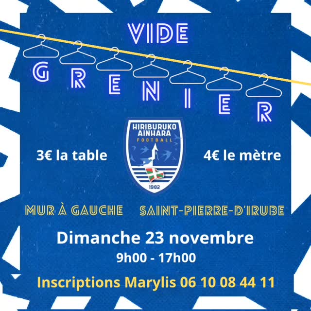 📅 Le Vide Grenier du HAF 🔵⚪️ revient
Les inscriptions sont ouvertes
Il reste quelques places, dépêchez vous
Inscriptions auprès de @partiemarylis
📱06 10 08 44 11