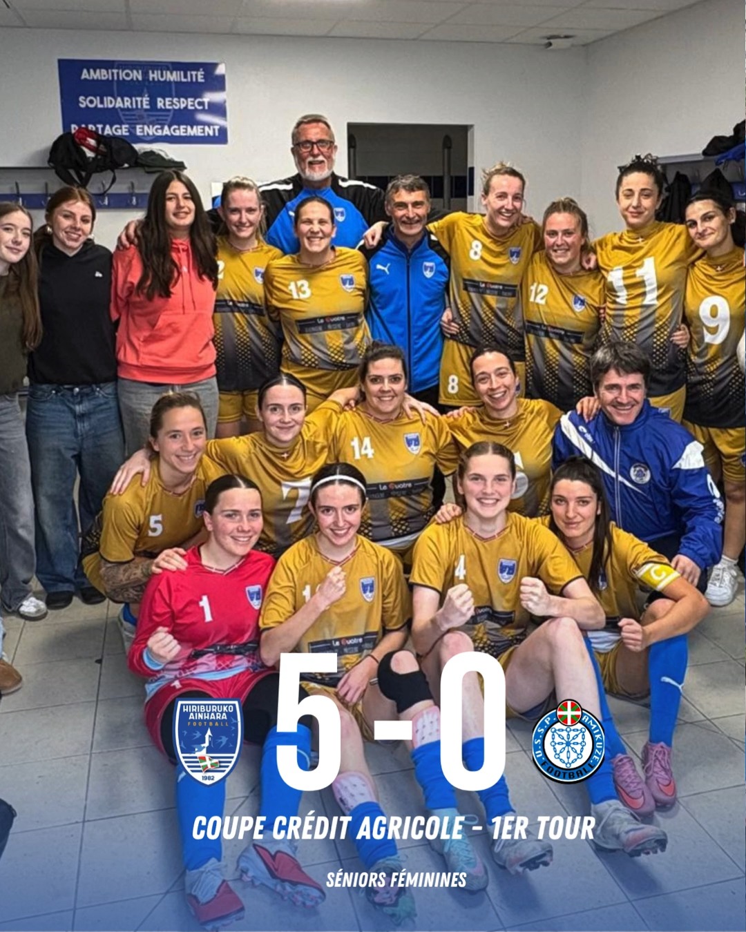 💬 Pour les 1res déclas de 2026 de nos coachs 🔵⚪ honneur à nos Séniors Féminines brillamment qualifiées pour les 1/4 de la Coupe @districtfoot64 @creditagricole 
#AupaHiriburu